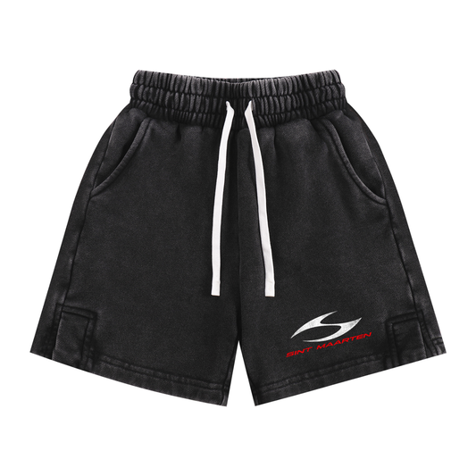 WHITE LOGO SHORTS